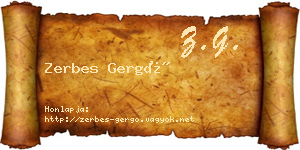 Zerbes Gergő névjegykártya